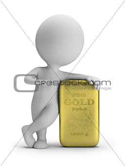 3d small people - gold ingot