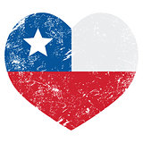 Chile retro heart shaped flag