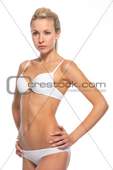 Portrait of confident young woman in lingerie