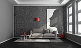 Black  contemporary living room