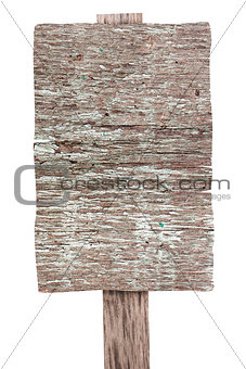 collection of various empty wooden sign on white background