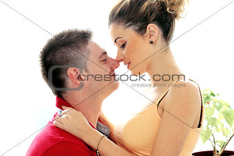 Really romantic couple having a good time