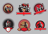 Set of boxing icons or emblems