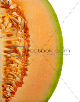 Side Of An Orange Honeydew Melon