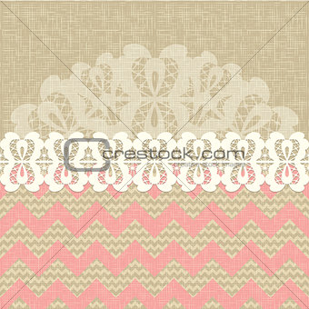 two seamless pattern and lace trim.