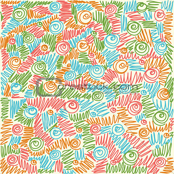 vector Seamless abstract hand-drawn waves swirl pattern