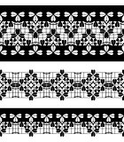 Set of black lace borders isolated on white