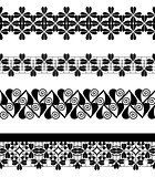 Set of seamless lace borders, vector.