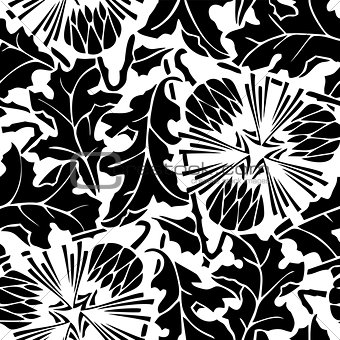 seamless pattern of dandelion