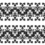 Set of black lace borders isolated on white