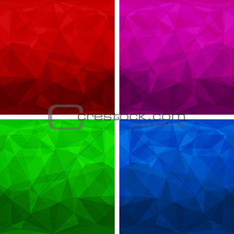 Set of abstract modern style triangle backgrounds