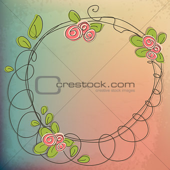 Abstract doodle flower with your text (vector eps 10)