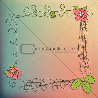 Abstract doodle flower with your text (vector eps 10)