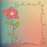 Hand Drawn floral background with detailed frame