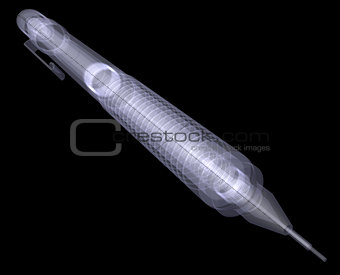Automatic pencil. X-ray render