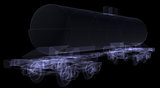 Railway tank. X-ray render