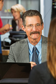 Business Man Talking with Woman