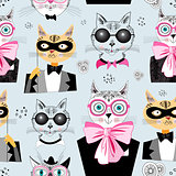 pattern cats hipsters