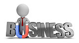 3d small people - business magnet