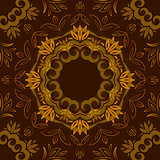 Abstract brown floral repeating background