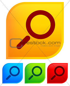 Magnifier glass icons with background