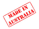 Made in Australia - inscription on Red Rubber Stamp.