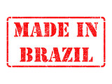 Made in Brazil - inscription on Red Rubber Stamp.