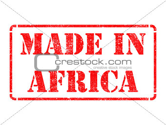 Made in Africa - inscription on Red Rubber Stamp.