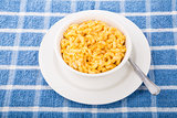 Bowl of Macaroni and Cheese with Red Pepper