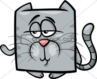 square cat cartoon illustration