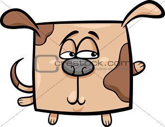 square dog cartoon illustration
