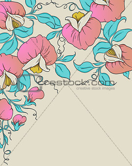 Background with pink sweet pea