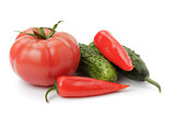 vegetables mix with tomatoes pepper and cucumbers