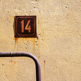 Number 14 on a wall