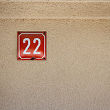 Number 22 on a wall