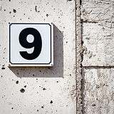 Number 9 on a wall