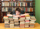 Boy in library