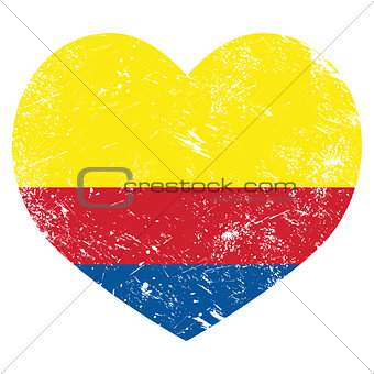 Columbia retro heart shaped flag