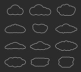 Flat design cloudscapes collection
