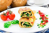 Omelet with vegetables and herbs