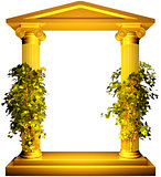 Ionic gold frame with vine