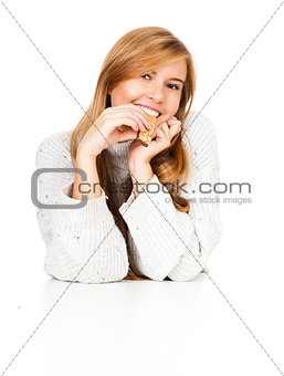 beautiful teen woman smiling