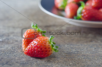 strawberries  on  dish  