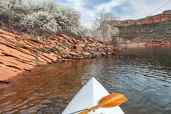 springtime canoe paddling