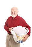 Senior Man with Laundry
