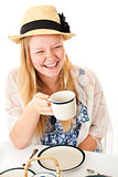 Tea Party Teen Laughing