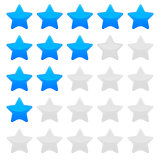 Blue star rating vector graphic