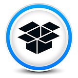 Open box on circle icon for related themes, logistics, packaging