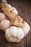 Garlics on table