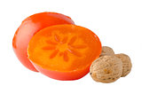 Ripe persimmons and nuts